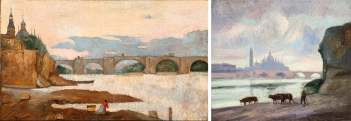 Vistas del Puente de Piedra y del Pilar de Zaragoza