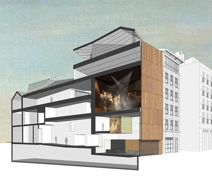 Renderizado de la nueva sala de exposiciones del Museo Goya