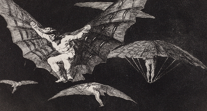 Modo de volar los hombres con alas