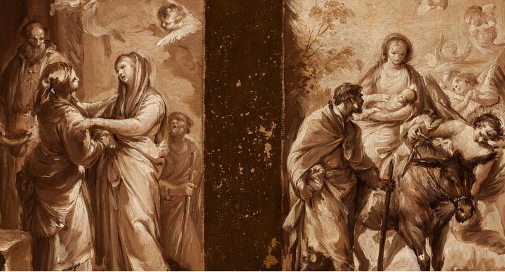 La Visitación de la Virgen a su prima Santa Isabel y La huida a Egipto