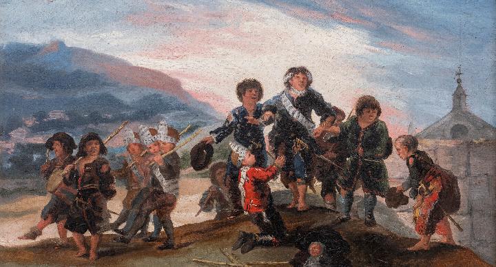 Niños jugando soldados