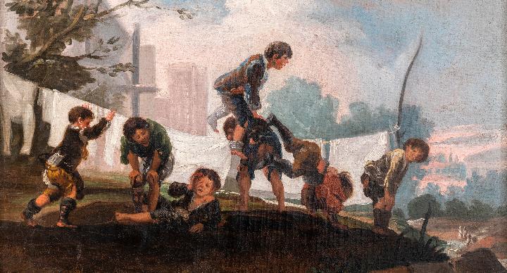 Niños jugando a saltar