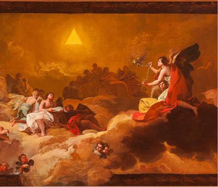 La gloria, o La adoración del nombre de Dios (boceto, 1772). Francisco de Goya.