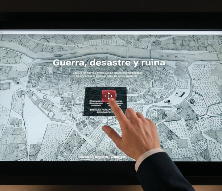 Pantalla táctil de conflictos bélicos